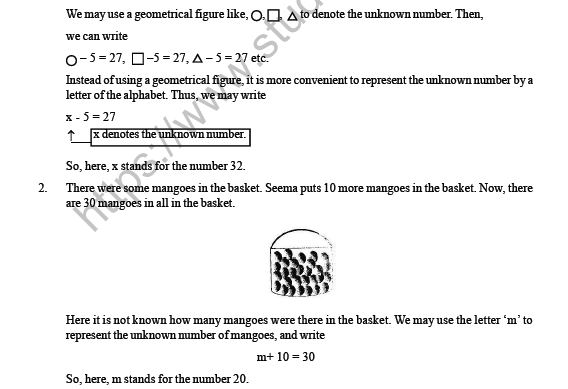 cbse class 6 maths algebra worksheet